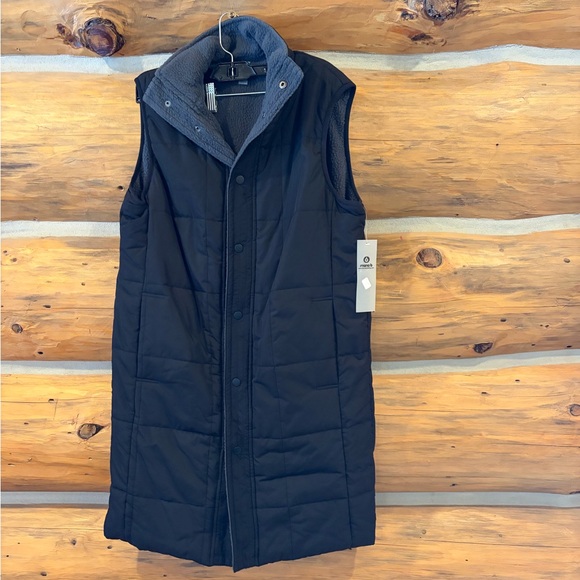 Mono B Cozy Up Sherpa Lined Vest - Black size Small - Picture 2 of 4